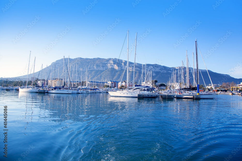 Alicante Denia marina on blue mediterranean