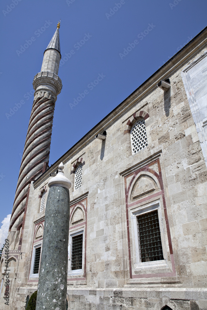 One of the minarets of Uc Serefeli Mosque, Edirne, Turkey
