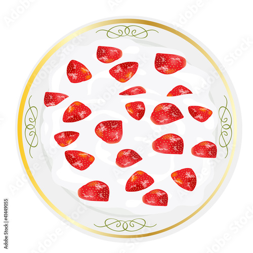 Strawberries in sour cream