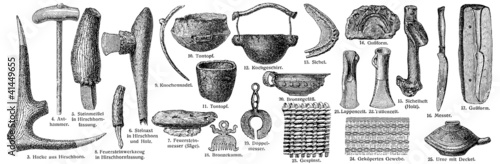 Primitive tool for the job and household utensils
