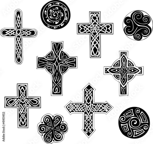Celtic knot crosses and cpirals