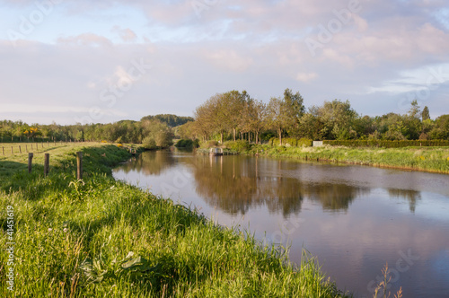 Picturesque landscape with a reflecting river
