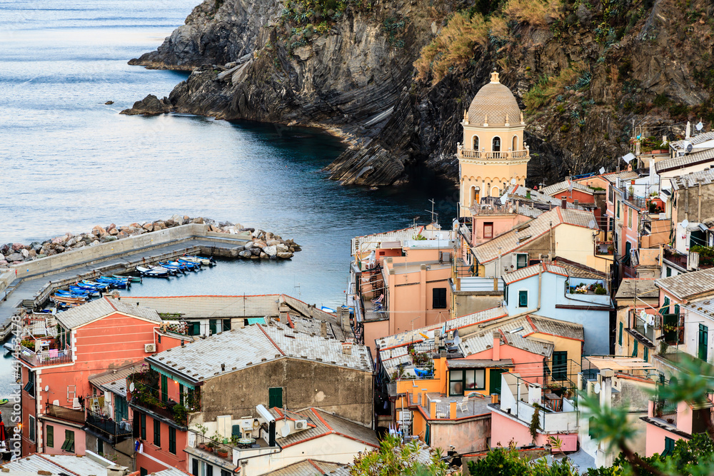 The Medieval Church in the Village of Vernazza, Cinque Terre, It