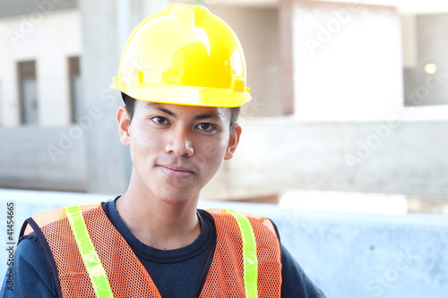 young asian construction worker