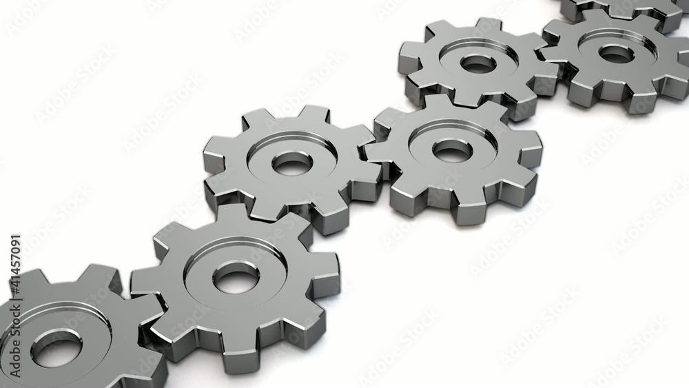 3d render animation of isolated gears loop animation 3d render animation of isolated gears loop animation