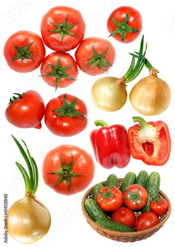 fresh vegetables isolated on white