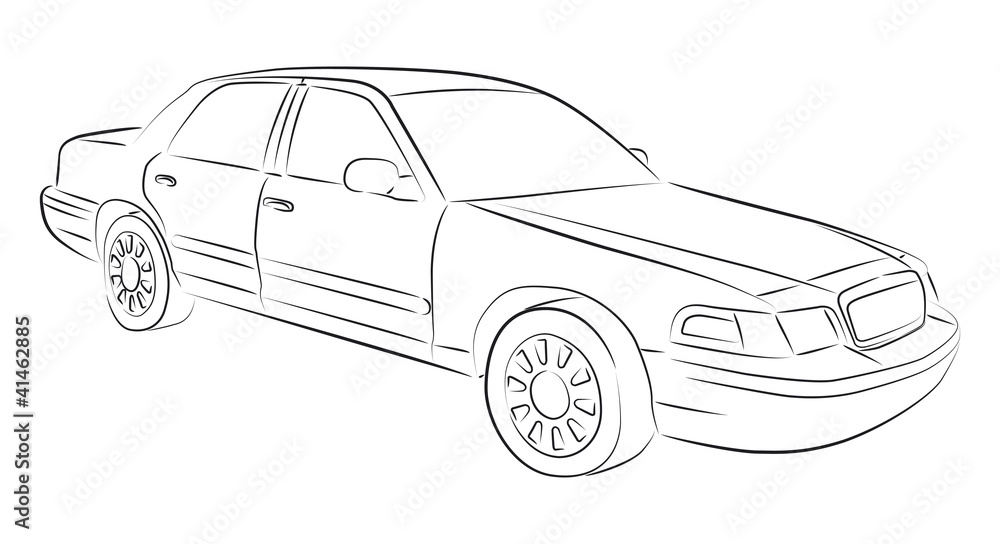 Drawing of sedan