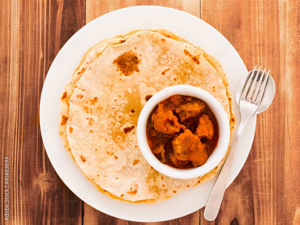 close up of indian chapati bread close up of indian chapati bread