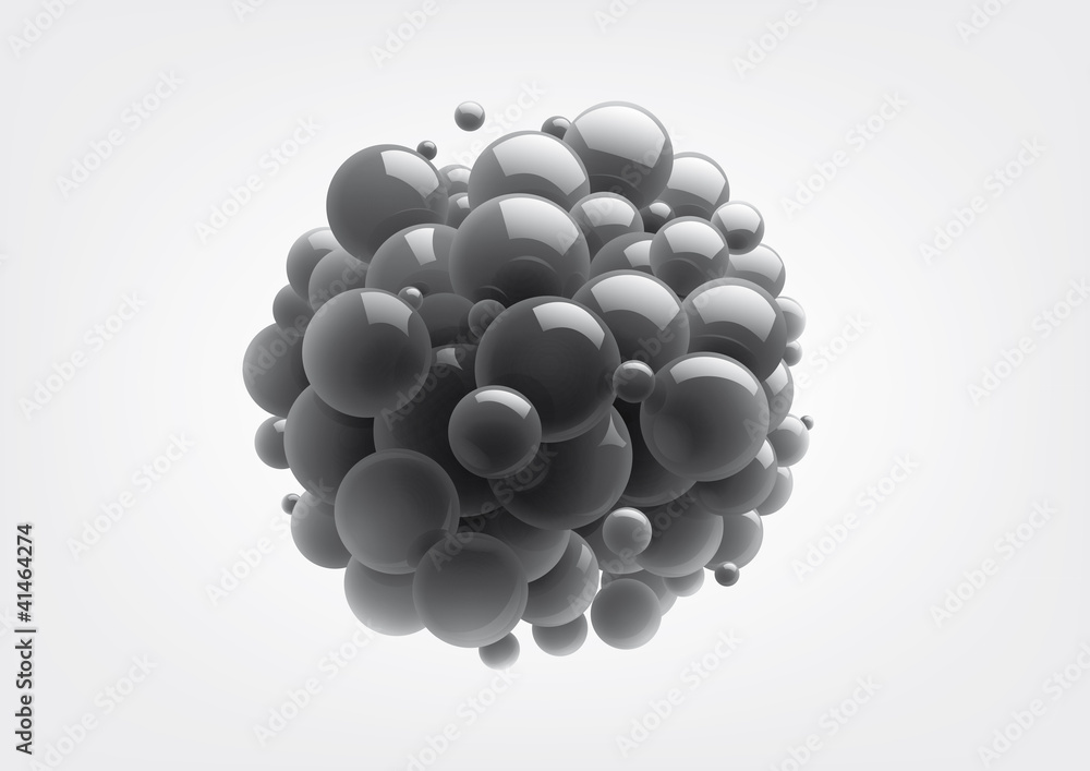 Abstract spheres with reflective surface Abstract spheres with reflective surface