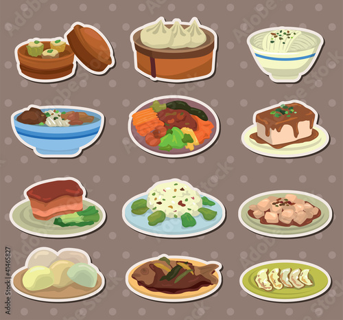 cartoon Chinese food stickers