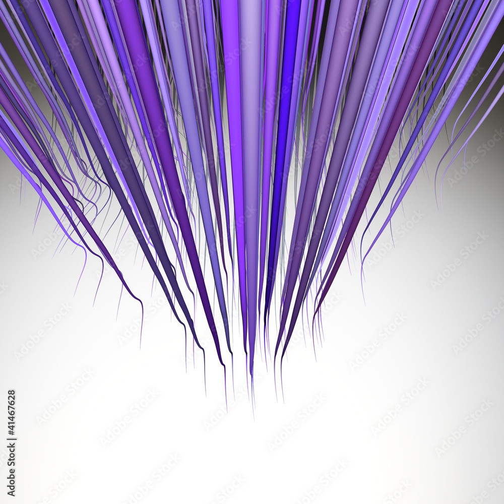 Obraz premium 3d render multiple wavy hair lines in multiple purple