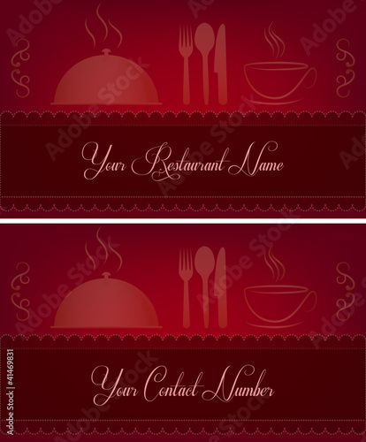 Kırmızı restoran kartları