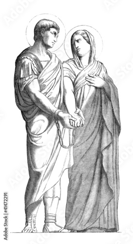 Quadro su tela Pair Saints