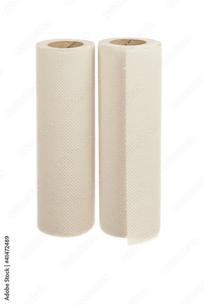 Rolls of paper towel isolated on white background Rolls of paper towel isolated on white background