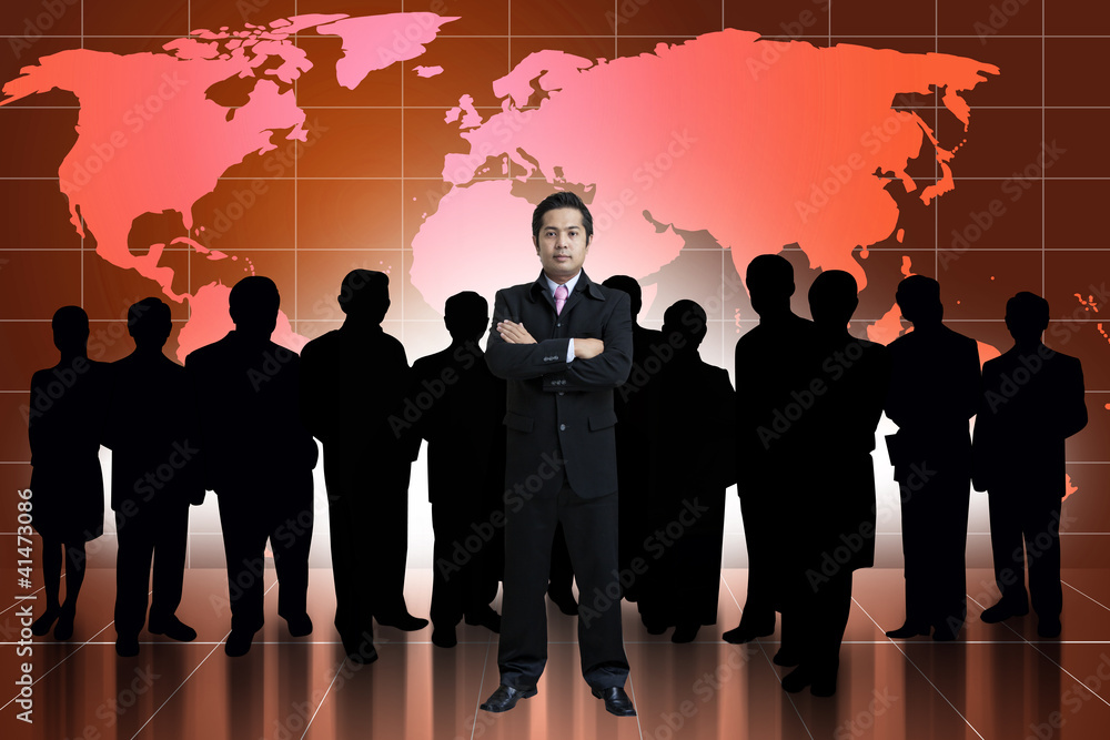 © michaelstockfoto - World map blue background