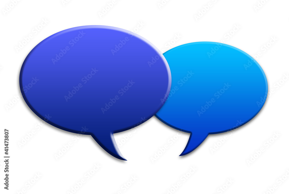 Two social media talk speech bubbles with shadows Two social media talk speech bubbles with shadows