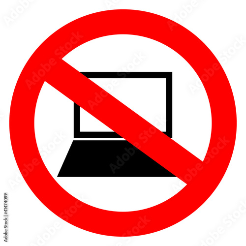 Do not use computer sign, vector illustration