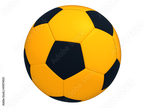 Orange soccer ball isolated