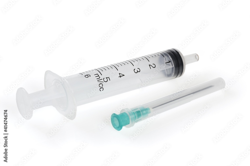 A 5ml syringe and needle A 5ml syringe and needle