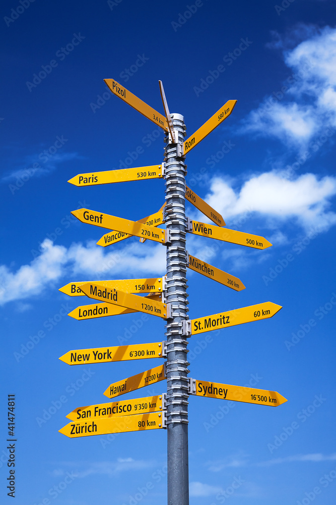 Naklejka premium Milestone in alps