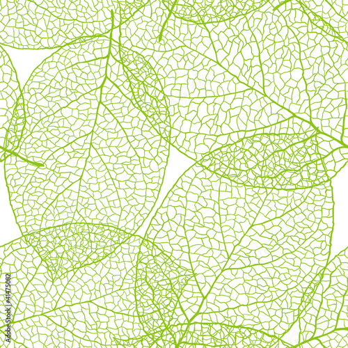 Fresh green leaves background - vector illustration