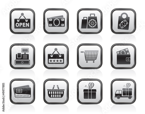 shopping and retail icons - vector icon set