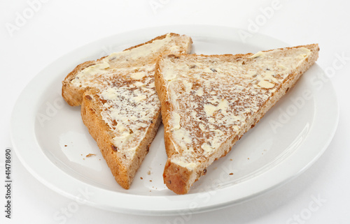Buttered toast triangles