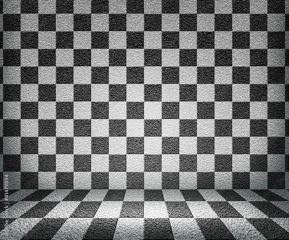 Obraz premium BW Chessboard Room Background