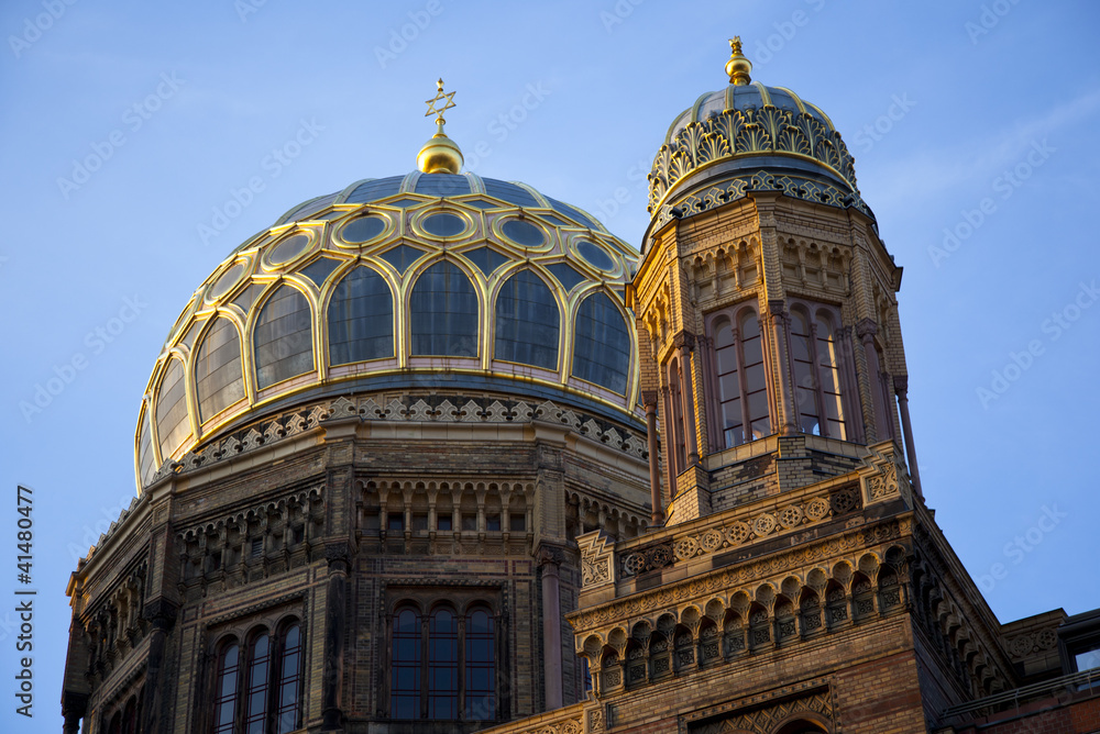 Top of the New Synagogue of Berlin in Germany Top of the New Synagogue of Berlin in Germany