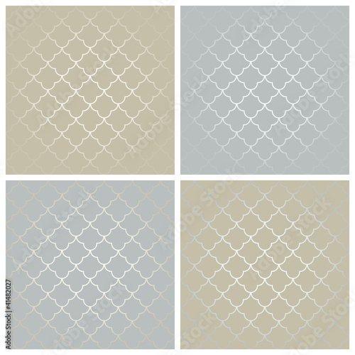 4 Seamless Patterns Retro Ornament Gold/Silver