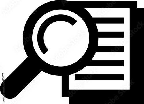 Magnifying glass - Search the document. Vector icon isolated