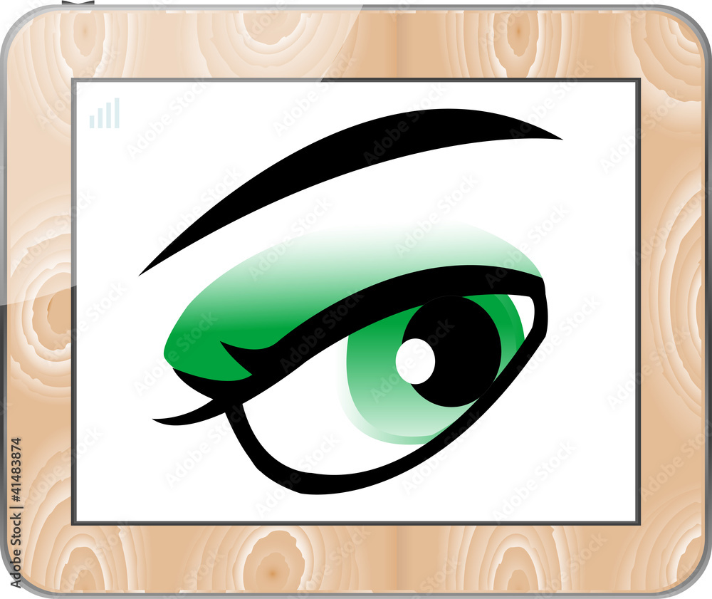 Fototapeta premium Vector tablets pc with vector eyes