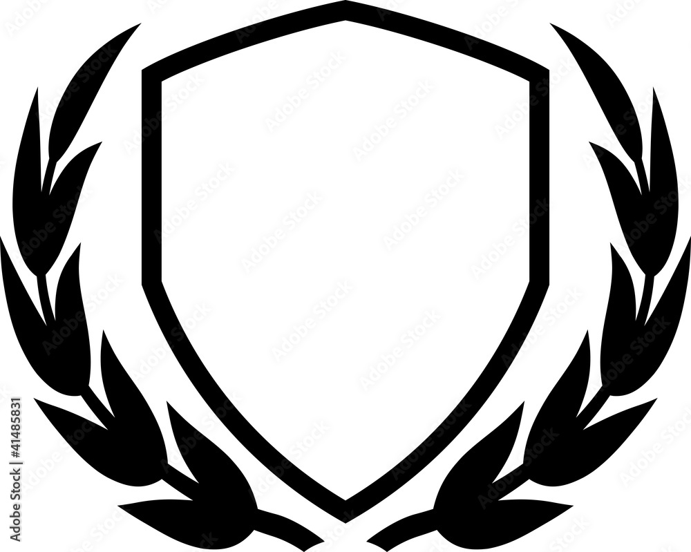 Vector shield and laurel wreath isolated Stock Vector | Adobe Stock