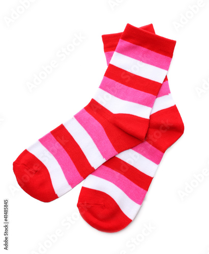 Foto striped socks isolated on white