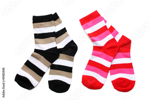 striped socks isolated on white