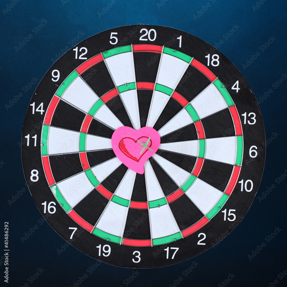 Darts with stickers depicting the life values Darts with stickers depicting the life values
