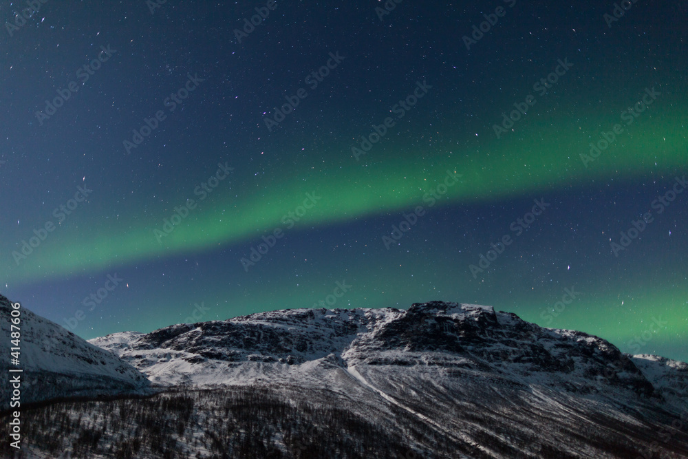 Aurora Borealis over Mountains