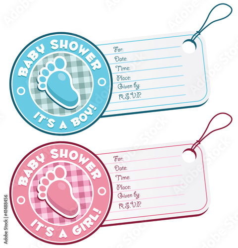 Baby Shower foot invitation tags
