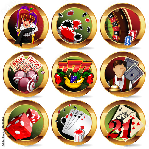 eps8 vector casino or gambling icons set