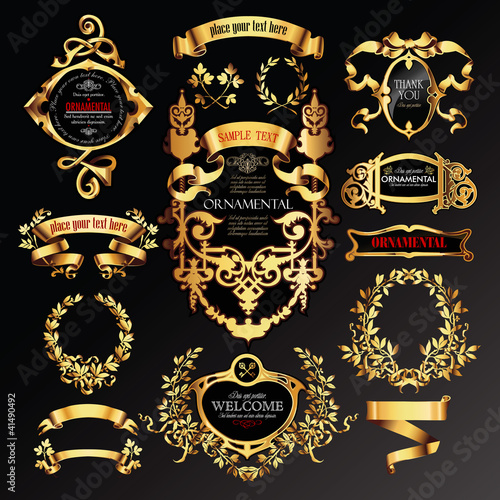 vector set of labels with gold elements.