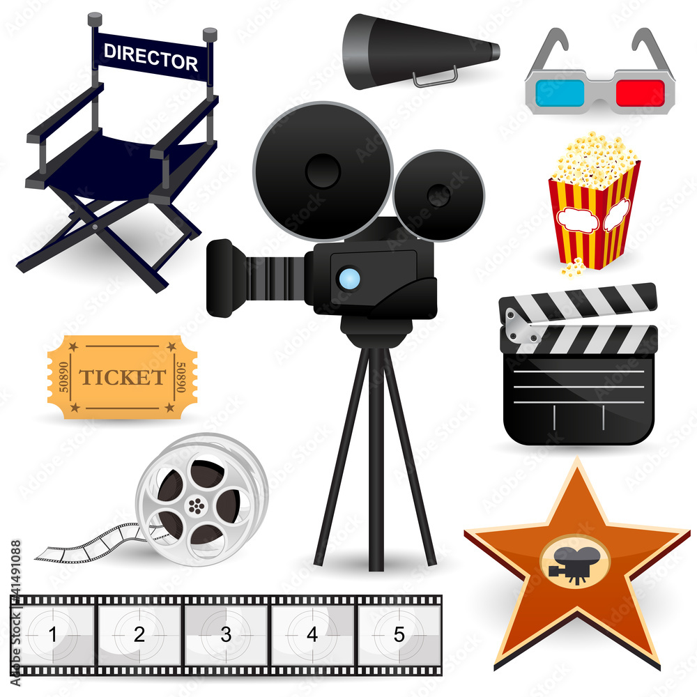 Naklejka premium Cinema Movie Icons