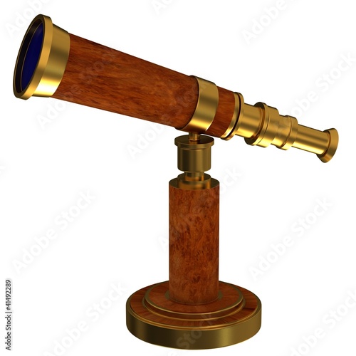 Antique brass telescope