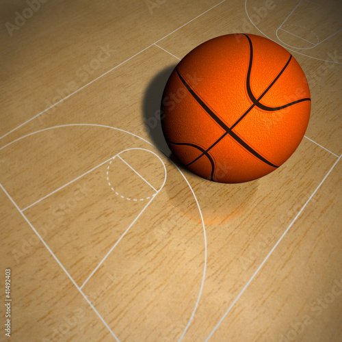 Basketball in Basketballfeld © Bertold Werkmann