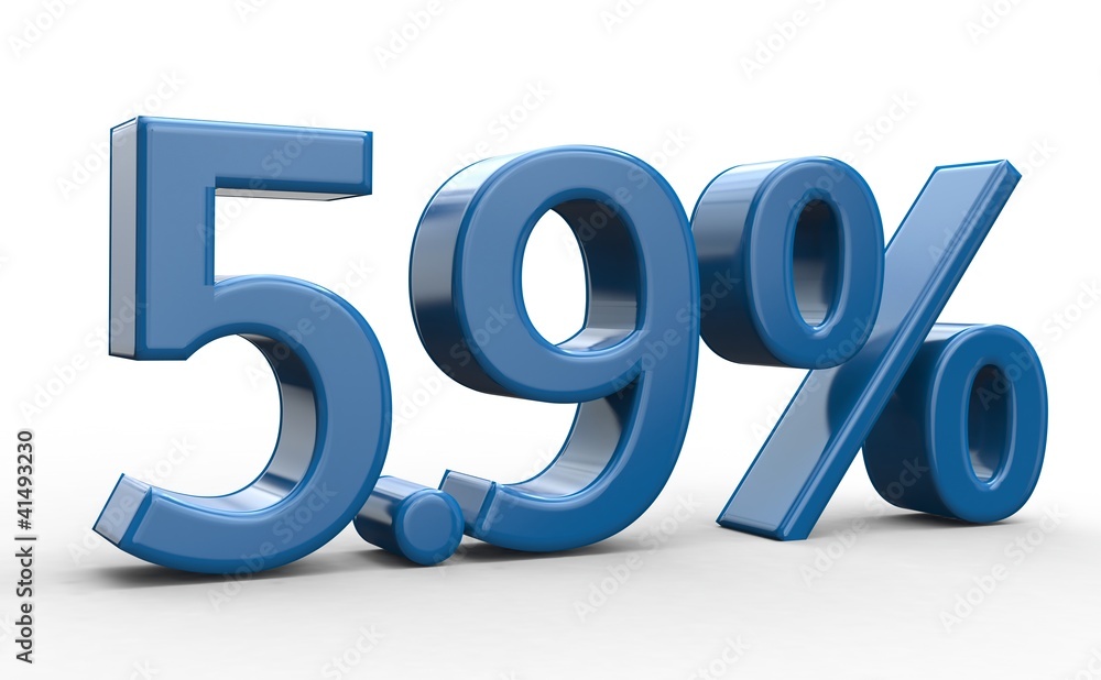 5.9 % 3d Schrift blau 5.9 % 3d Schrift blau