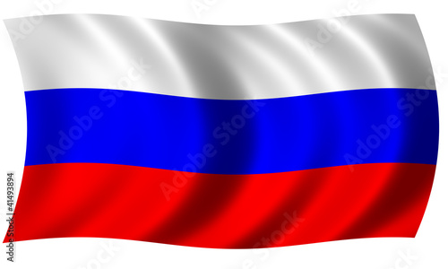 flag of russia in wave