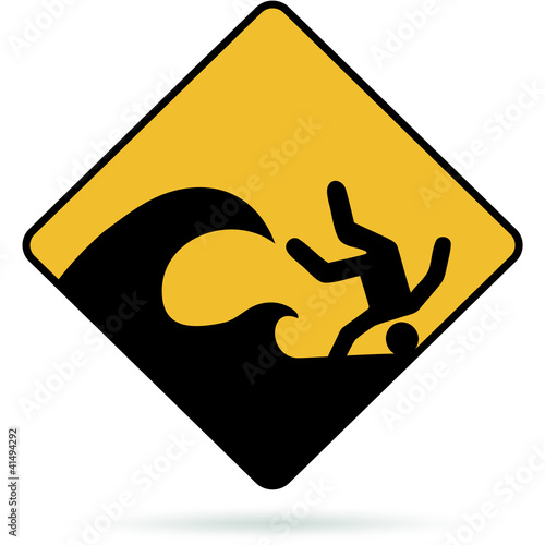 Shorebreak sign on white
