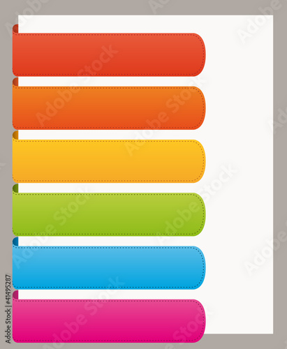 Large colorful roundish bookmarks ribbons set.