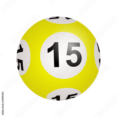 Tirage loto, boule numéro 15 photo