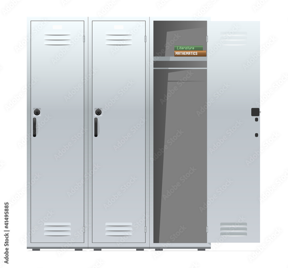Fototapeta premium School lockers with combination locks. Vector illustration.