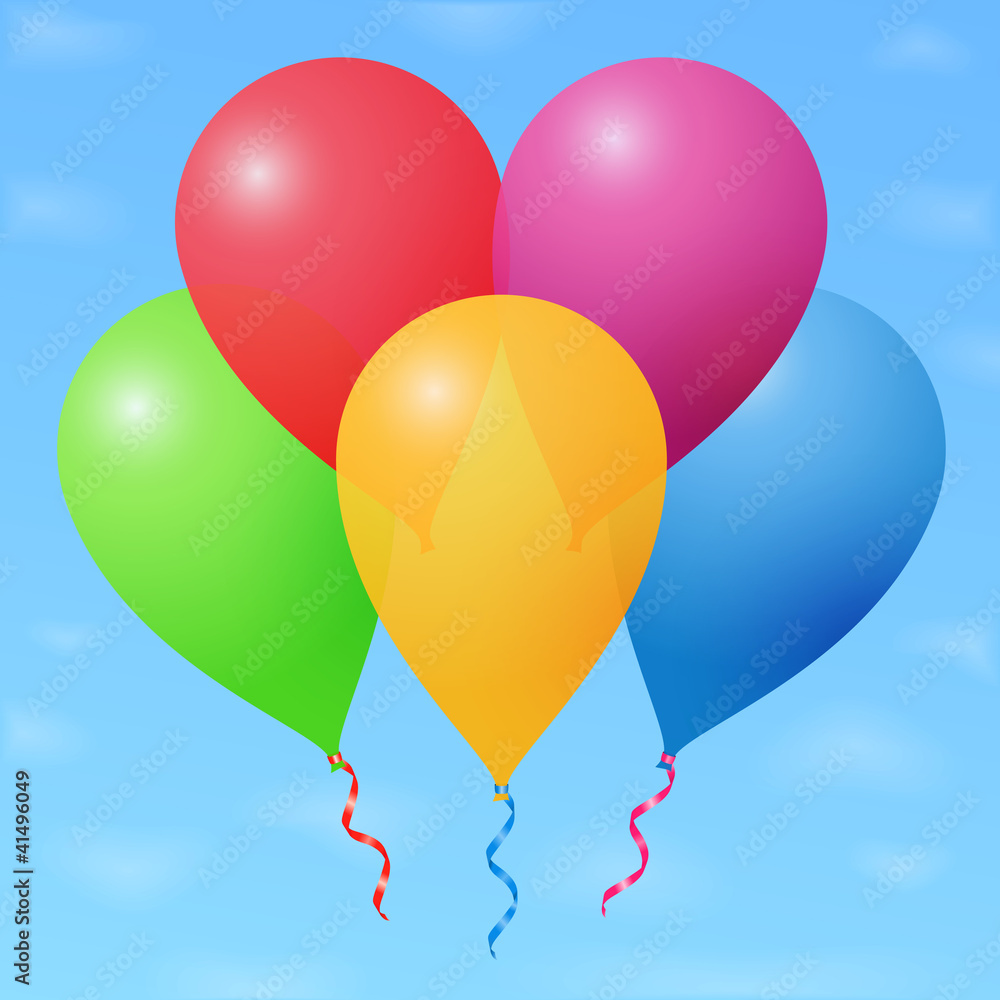 Colored balloons in sky